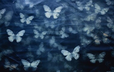 Fototapeta na wymiar Swarm of Illustrated Butterflies