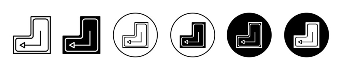 enter key icon sign set in outline style graphics design
