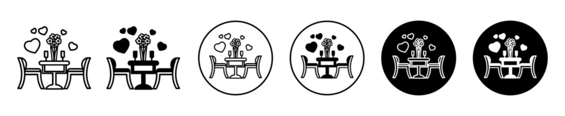 romantic dinner vector icon mark set symbol for web application
