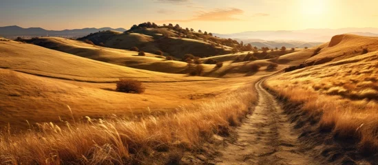 Fotobehang Mountain autumn landscape.Beautiful landscape in Tuscany at sunset in summer, © Zie