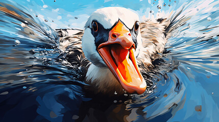 Close up portrait of a goose - obrazy, fototapety, plakaty
