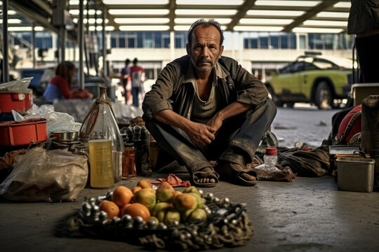 Male man tradition culture asia street asian city person portrait old market poor
