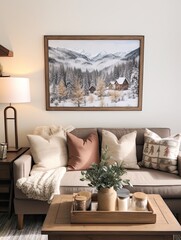 Cozy Winter Snow-Covered Villages Print | Farmhouse Style Wall Decor � A Charming Winter Scene