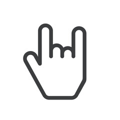 Cursor hand icon. Rock and roll sign.