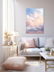 Dreamy Cloudscape Horizons: Ethereal Skyline Elegance Wall Art