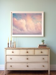 Ethereal Evening: Vintage Dreamy Cloudscape Horizons - Wall Art Print