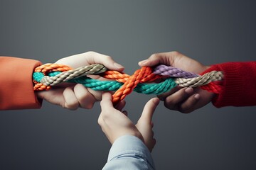 hand holding rope