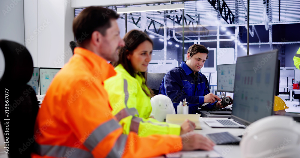 Aufkleber Industrial Data Automation System On Computer