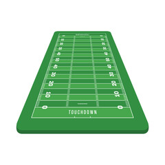American football field background. Soccer field in isometric view.
