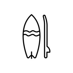 Surfboard outline icons, minimalist vector illustration ,simple transparent graphic element .Isolated on white background