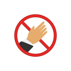 Do not touch sign. Illustration in flat style.