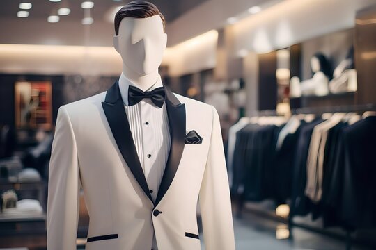 male mannequin wearing a suit