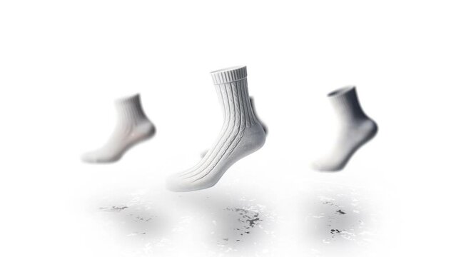 Motion animation of Socks. Sales show of Women's and men clothing
