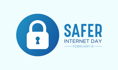 Safer Internet Day, February 6. Online and cyber security awareness vector template for banner, card, poster and background design. Vector illustration.