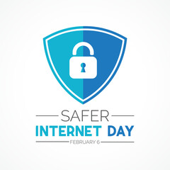 Safer Internet Day, February 6. Online and cyber security awareness vector template for banner, card, poster and background design. Vector illustration.