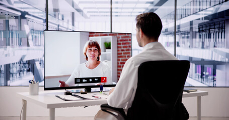 Doctor In Video Conference Call