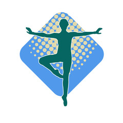 Silhouette of a female ballet dancer in action pose. Silhouette of a ballerina girl dancing pose.