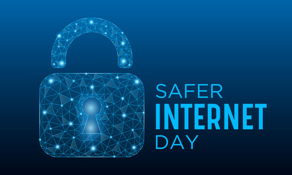 Safer Internet Day, February 6. Online and cyber security awareness vector template for banner, card, poster and background design. Vector illustration.