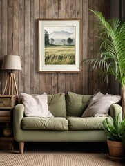 Free-spirit Grassland Art: Vintage Art Print with Rustic Cottage Views