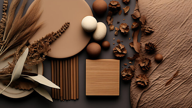 Composition of shades of brown: Background and Illustration created by AI