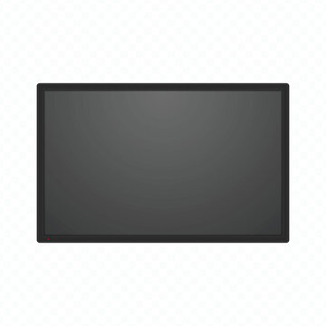 Realistic TV screen. Blank Television led monitor.