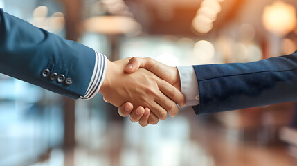 Close-Up Corporate Handshake in Professional Setting