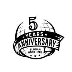 5 years anniversary design template. 5th logo. Vector and illustration. 