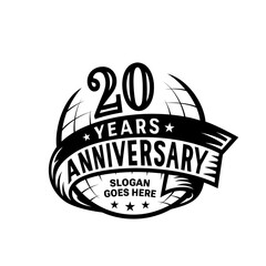 20 years anniversary design template. 20th logo. Vector and illustration. 