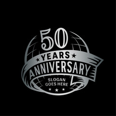 50 years anniversary design template. 50th logo. Vector and illustration. 