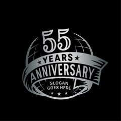 55 years anniversary design template. 55th logo. Vector and illustration. 
