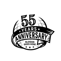 55 years anniversary design template. 55th logo. Vector and illustration. 