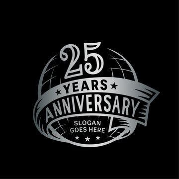 25 years anniversary design template. 25th logo. Vector and illustration. 