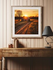 Golden Hour Country Roads - Printed Sunset Wall Art | Vintage Art