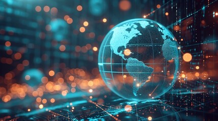 Digital marketing, Global business, e-commerce concept, Global internet network connection technology. Generative AI.