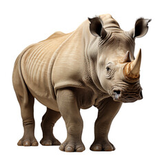 Fototapeta premium rhino animal portrait with transparent background, generative ai