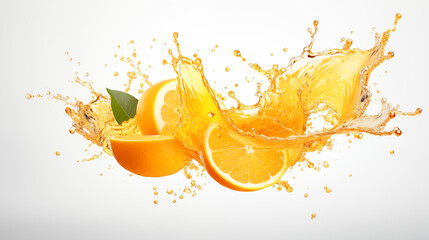 A splash of orange, A burst of flavor, a taste of the tropics., White background