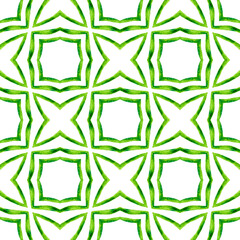 Ethnic hand painted pattern. Green surprising