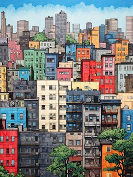 Municipal Mural Mastery: Hand-Drawn City Skylines for Stunning Wall Art