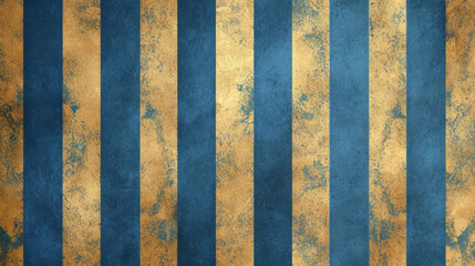 Vintage blue and gold vertical stripes pattern, vintage circus style, scrapbook paper background