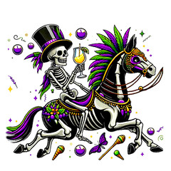 Skeleton Mardi Gras. generative ai