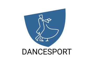 dancesport sport vector line icon. a couple of dancers are dancing in the ballroom sport pictogram, vector illustration.