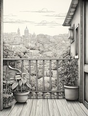 Handmade City Horizon Drawings: Views from a Cottage in the Heart of the City