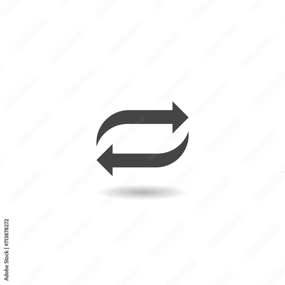 Poster double reverse arrow icon with shadow