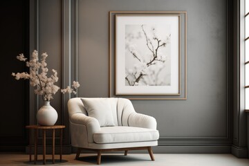 Elegant Home Interior with Art and Armchair