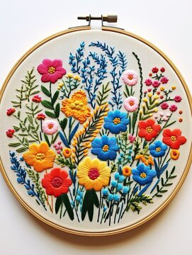 Heirloom Floral Embroidery: Field Painting and Farmhouse Flower Design