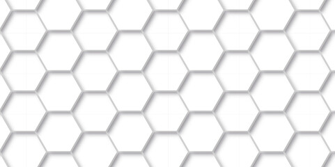Abstract background with hexagons honeycomb technology texture. Hexagonal shape structure light seamless geometric background. Surface polygon pattern with digital hexagon and futuristic business.