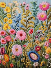 Heirloom Floral Embroidery: Vintage Painting, Garden Stitch Design for Timeless Elegance