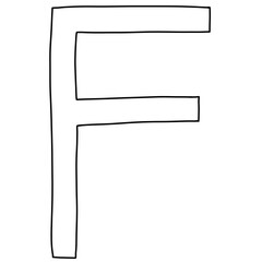 White letter f