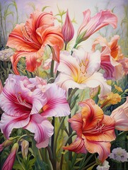 Heirloom Garden Blossom Paintings: Legacy Lily Landscapes - Fine Art Print Collection
