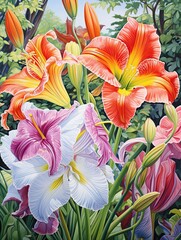 Heirloom Garden Blossom Paintings - Legacy Lily Landscapes | Print Collection